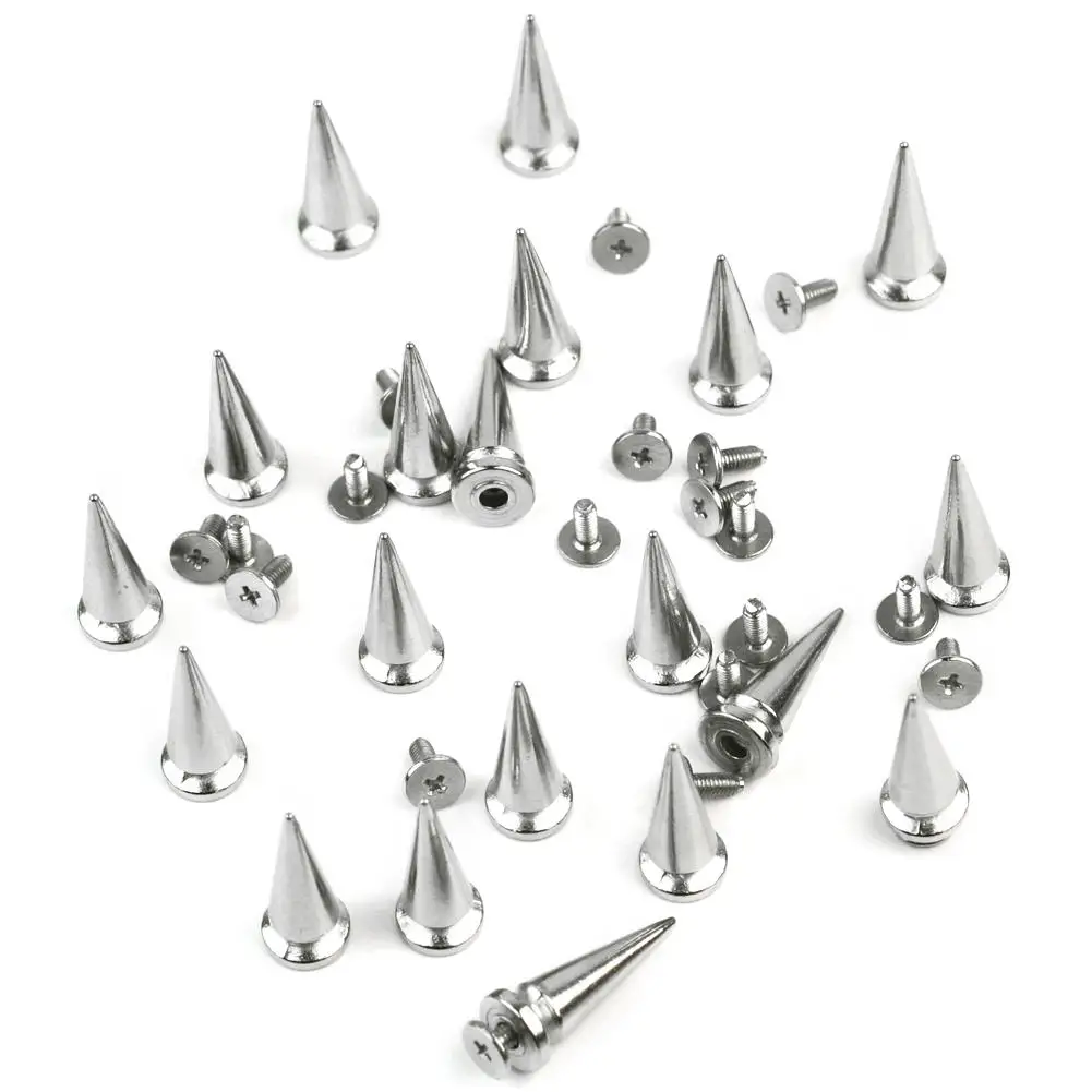 Металлические конусные шипы 20 шт. цилиндрические винты с заклепками кожаная