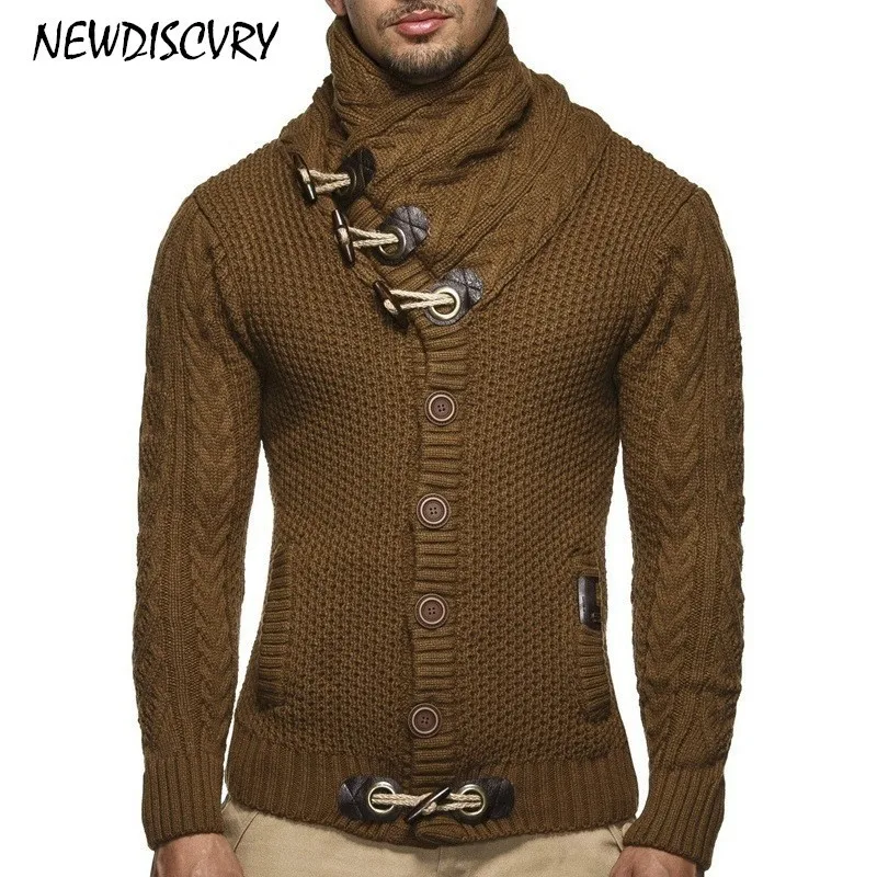 NEWDISCVRY Brand Men's Cardigan Sweater 2018 Autumn Winter Fashion Thick Men Knitted Clothes Jumper Casual Loose Man Knitwear | Мужская