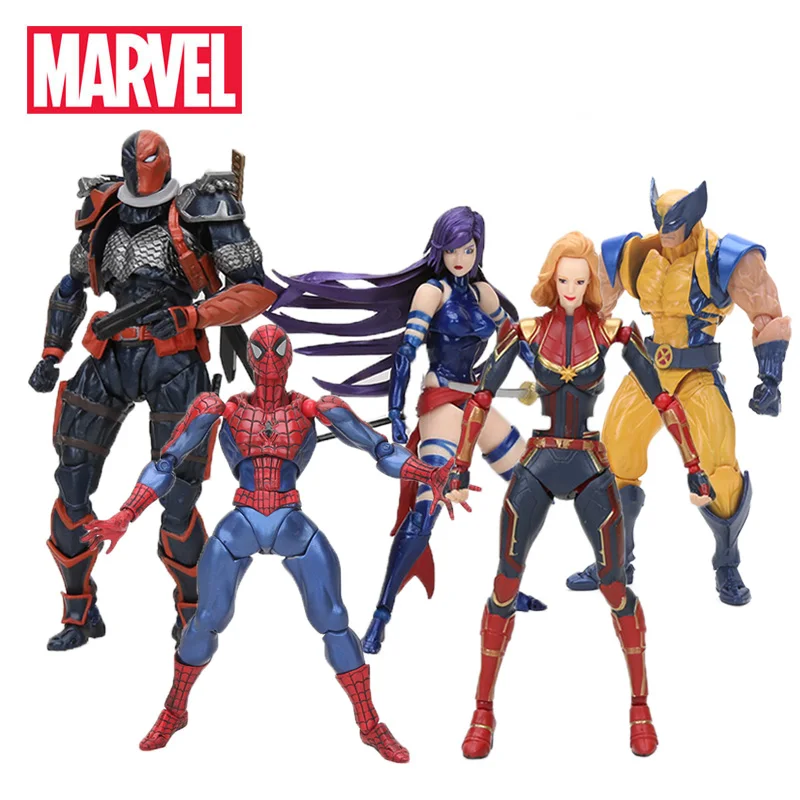 14-16 см игрушки Marvel Revoltech серия Мстители эндгейм супергерой Дэдпул Человек-паук Веном Росомаха Карнаж Figma модель куклы