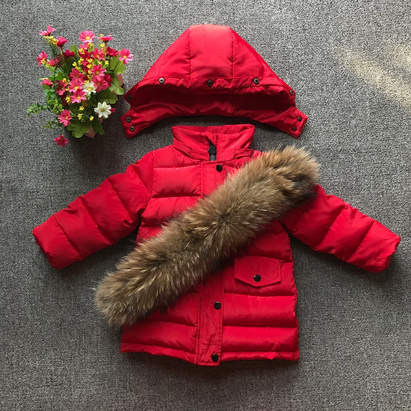 Dollplus/Коллекция года, Детская пуховая куртка утепленная пуховая куртка для маленьких мальчиков, пальто парки с мехом для маленьких мальчиков и девочек