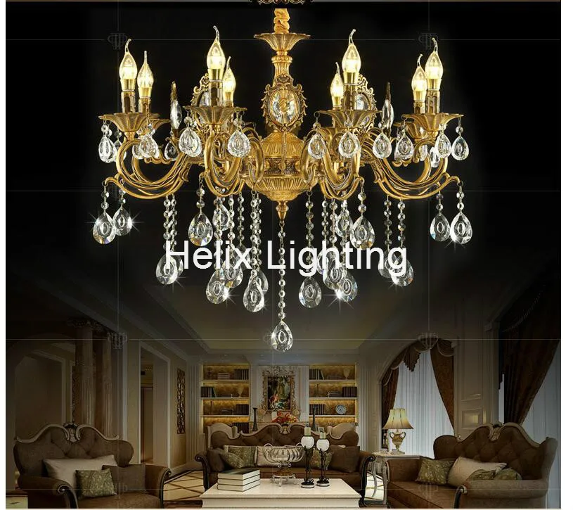 Бесплатная доставка латунь цвет K9 Хрустальная люстра Современная хрустальная
