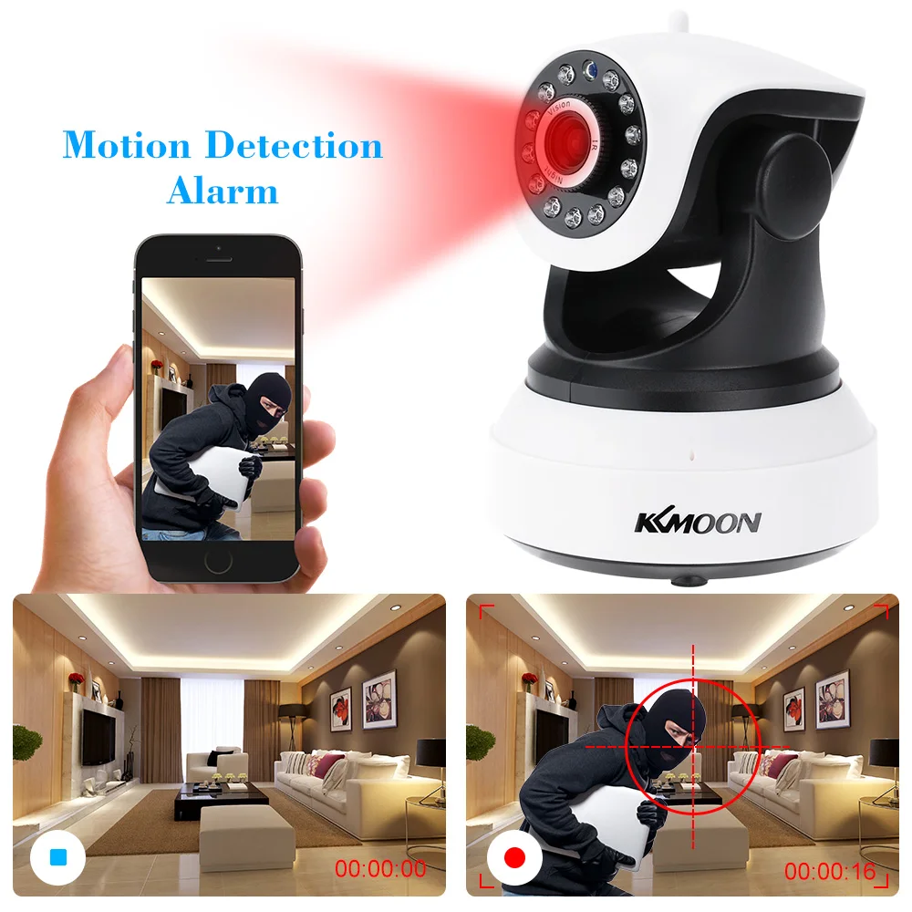 KKmoon®1080P Wi-Fi IP Камера H.264 Беспроводной 2MP домашней сети ИК безопасности Ночное