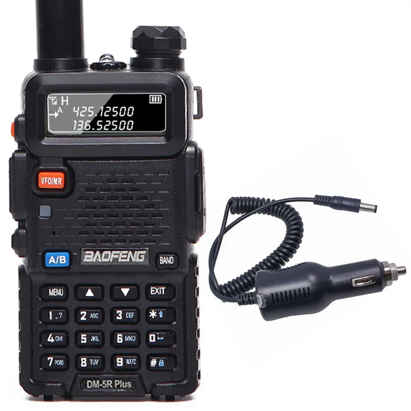 add car charger Baofeng DM-5R plus цифровая рация DMR Tier1 Tier2 Tier II Dual Time slot цифровая/аналоговая VHF/UHF двухстороннее радио - Цвет: add car charger