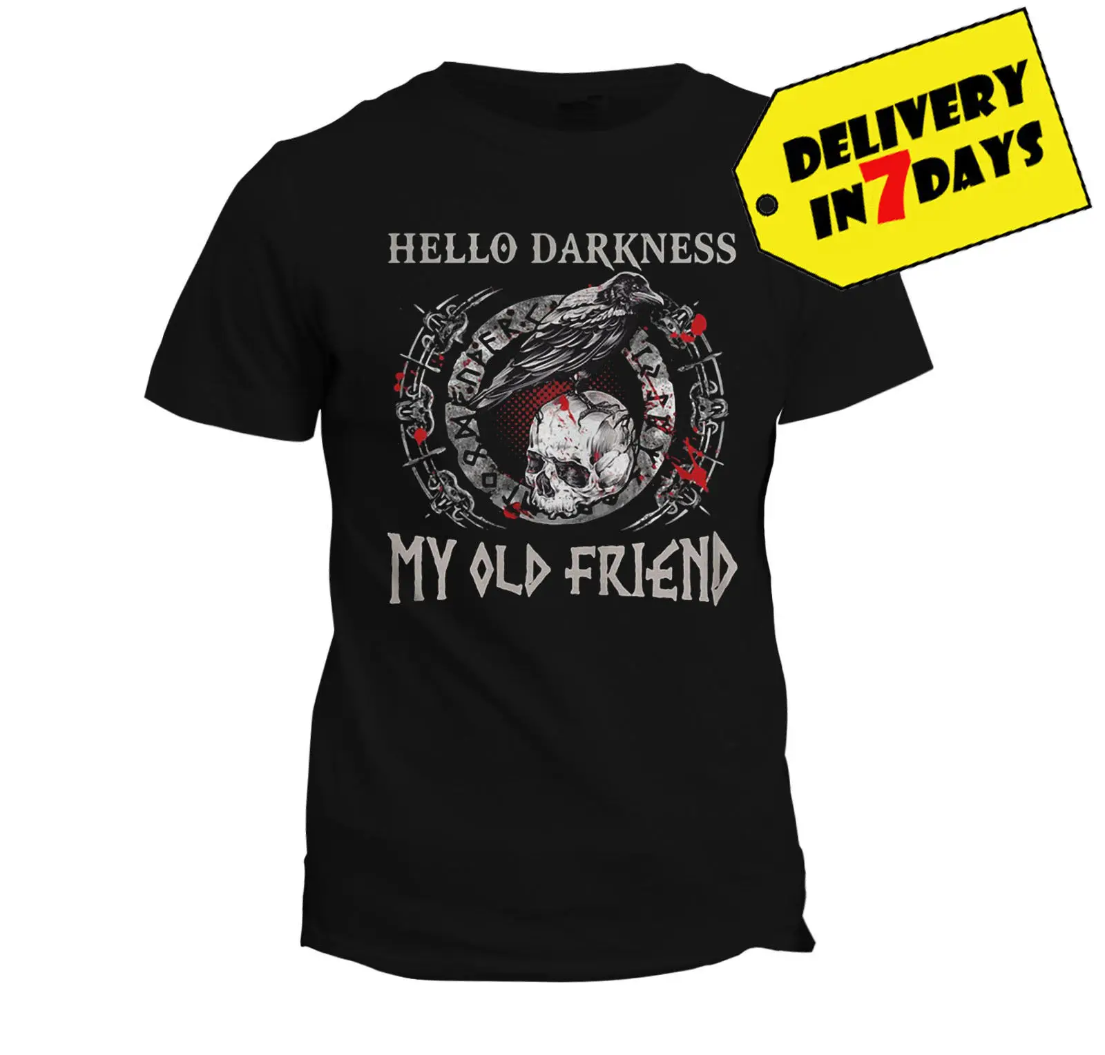 Футболка с надписью Hello Darkside Мой старый друг Vikings забавная футболка для Хэллоуина