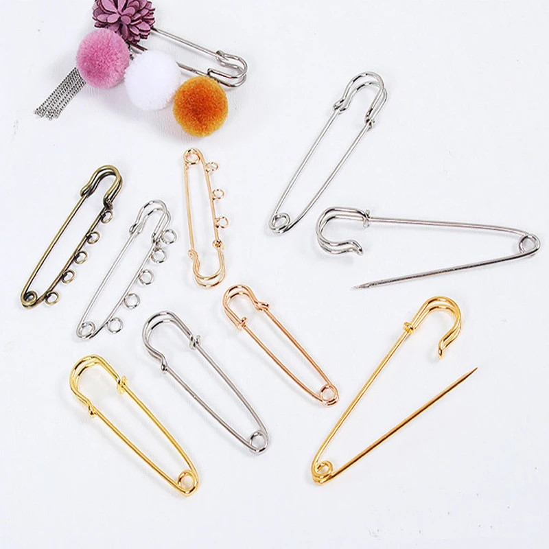 Брошь с золотым/бронзовым покрытием 3 шт. 2/3/4/5/6 отверстий|brooch findings|safety pinspendant setting |