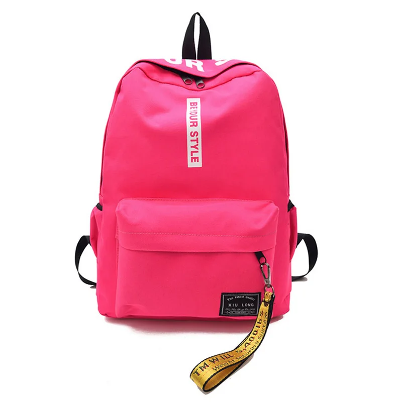 Women's Backpack 2018 New Fashion Canvas Letters Printing Zipper Ribbon Teenager Student School Bag Mochila Feminina | Багаж и сумки