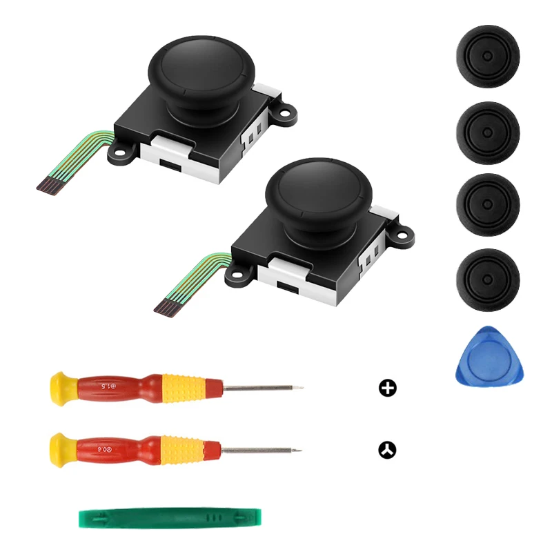 WHOLE SET 3D Аналоговый джойстик для пальца Joycon, джойстик для джойстика, переключатель контроллера, датчик, модуль, инструмент для ремонта, переключатель, джойстик - Цвет: WHOLE SET