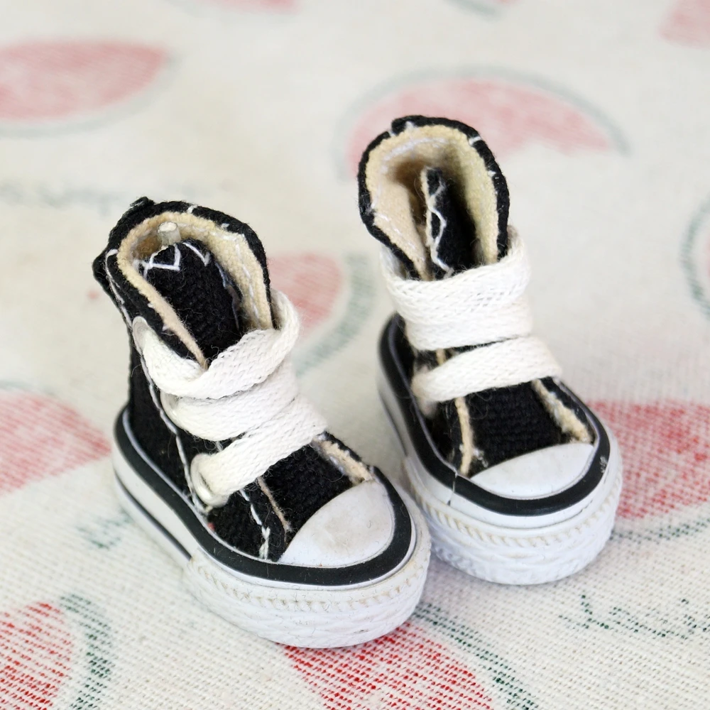 Черные кроссовки парусиновые туфли на плоской подошве для 1/6 12 дюймов Блай-куклы