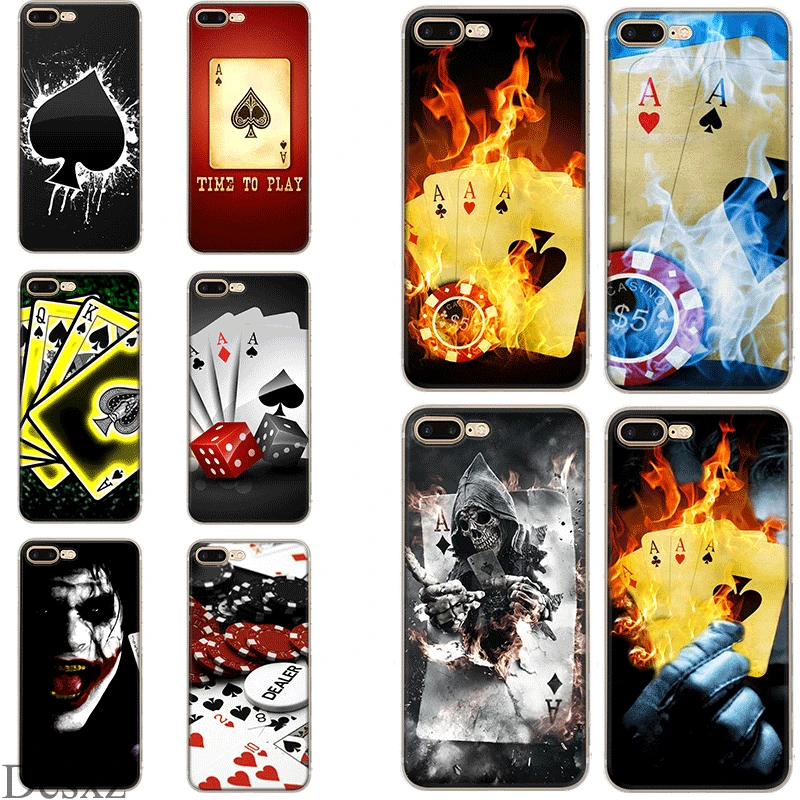 Чехол для телефона Poker чехол iPhone 5 5S SE 6 6s 7 8 Plus X XR XS Max мягкие чехлы из