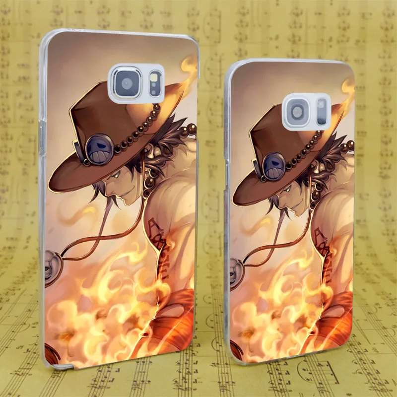 DREAM FOX B0169 Anime One Piece Ace Fashion Transparent Hard PC Case For Samsung Galaxy S 4 5 6 7 8 Mini Edge Plus Note 3 |
