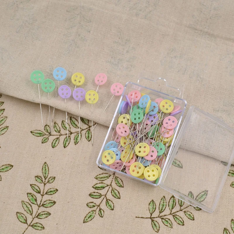 100 шт смешанные цвета булавки для шитья и пэчворка Цветок голова шпильки Швейные