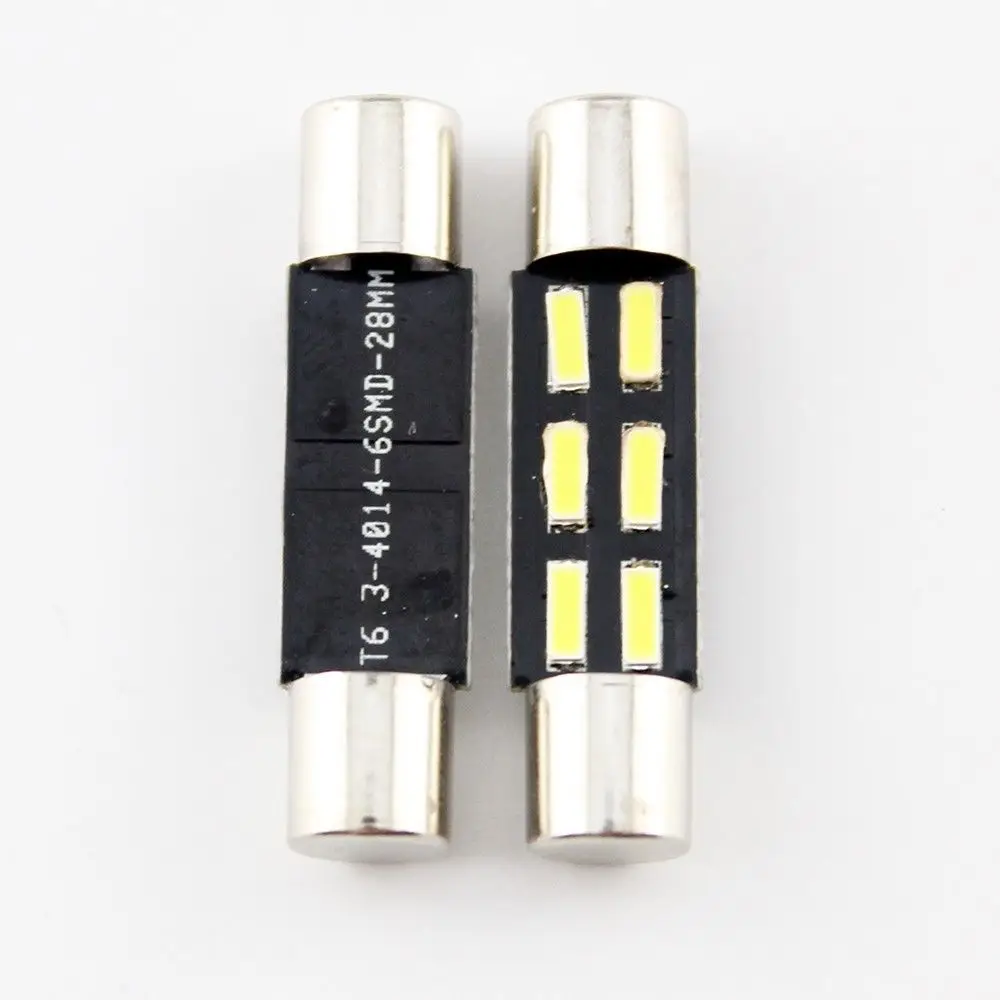 

10 шт. 28 мм 4014 6SMD 6411 6418 C5W гирлянда для салона Dome светильник 12V