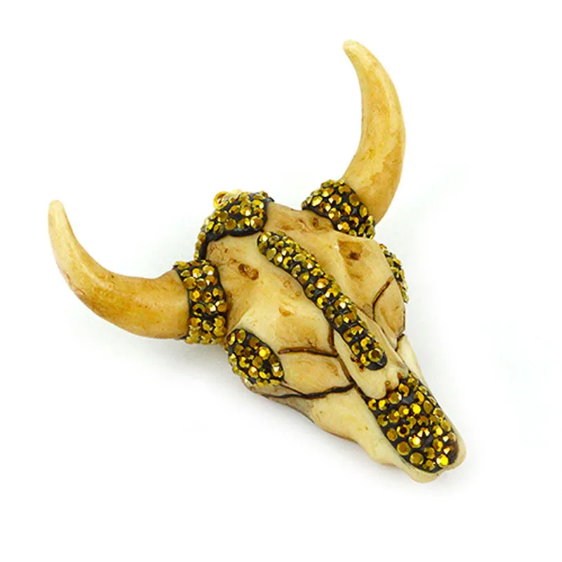 Винтажное ожерелье с подвеской в виде головы козы Очаровательное коровы быка