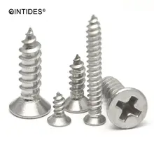 Qinstindes M3.5 M3.9 M4.2 винт удлиненный 6,5-70 мм крестообразный утопленный потайной головкой саморезы 304 плоские винты из нержавеющей стали