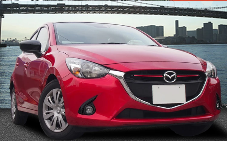 Хромированная передняя решетка гриль накладка наклейка для Mazda 2 Demio DJ DL мазда2 хэтчбек седан аксессуары Стайлинг