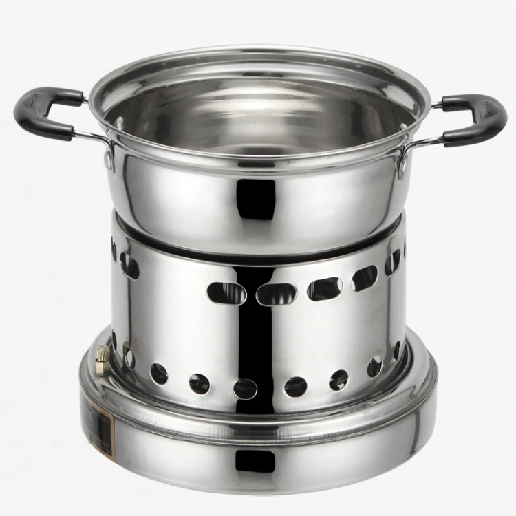 Кастрюля из нержавеющей стали толстая портативная спиртовая плита одиночный