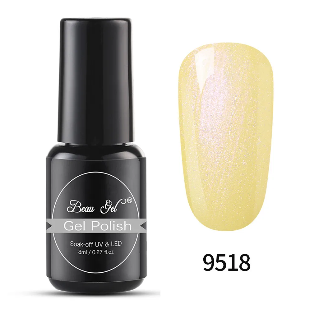 BKJ9518 Beau Gel 8ml Shell Mermaid UV Gel Varnish Pearl Shell UV LED Gel Polish Semi Permanent Hybrid Varnish Soak Off Gel Nail Polish - Цвет: BKJ9518