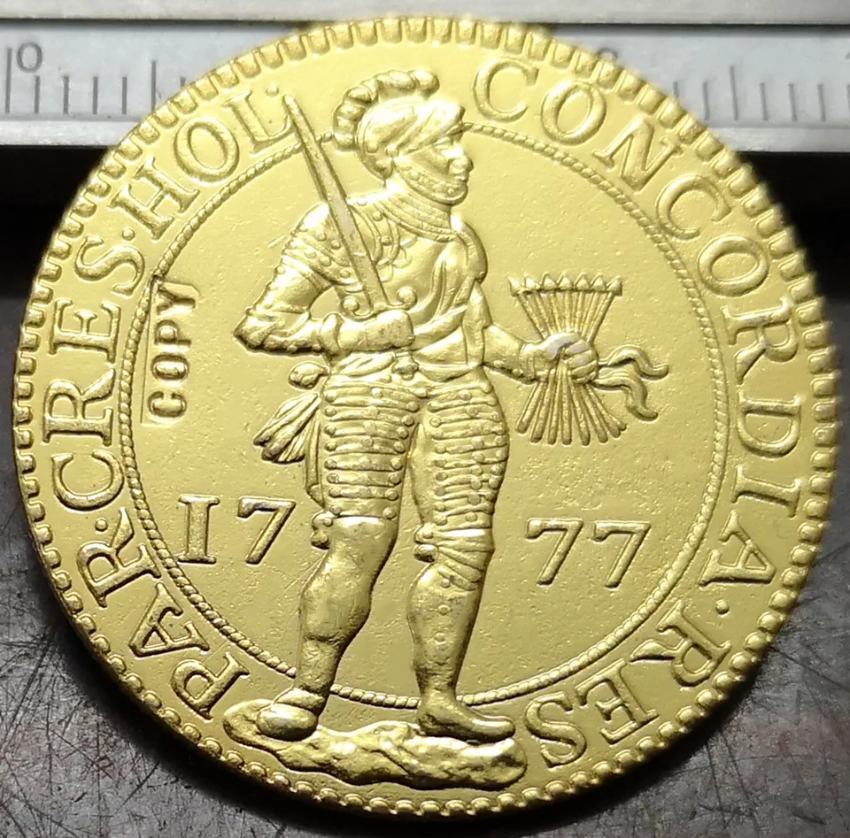 1777 Голландская республика (Голландия) 2 Dukaten Золотая копия редкая