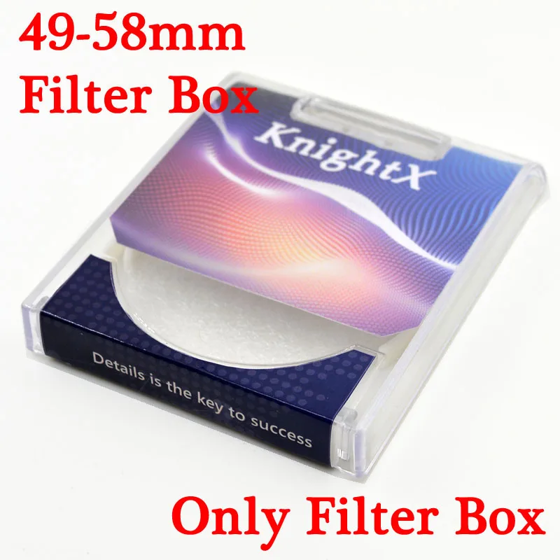 KnightX 49 мм 52 мм 55 мм 58 мм 62 мм 67 мм 72 мм 77 мм nd фильтр для камеры Canon eos 7d 60d Nikon d3300 d5100 sony Набор цветных фотообъективов - Цвет: 49-58mm Filter Box