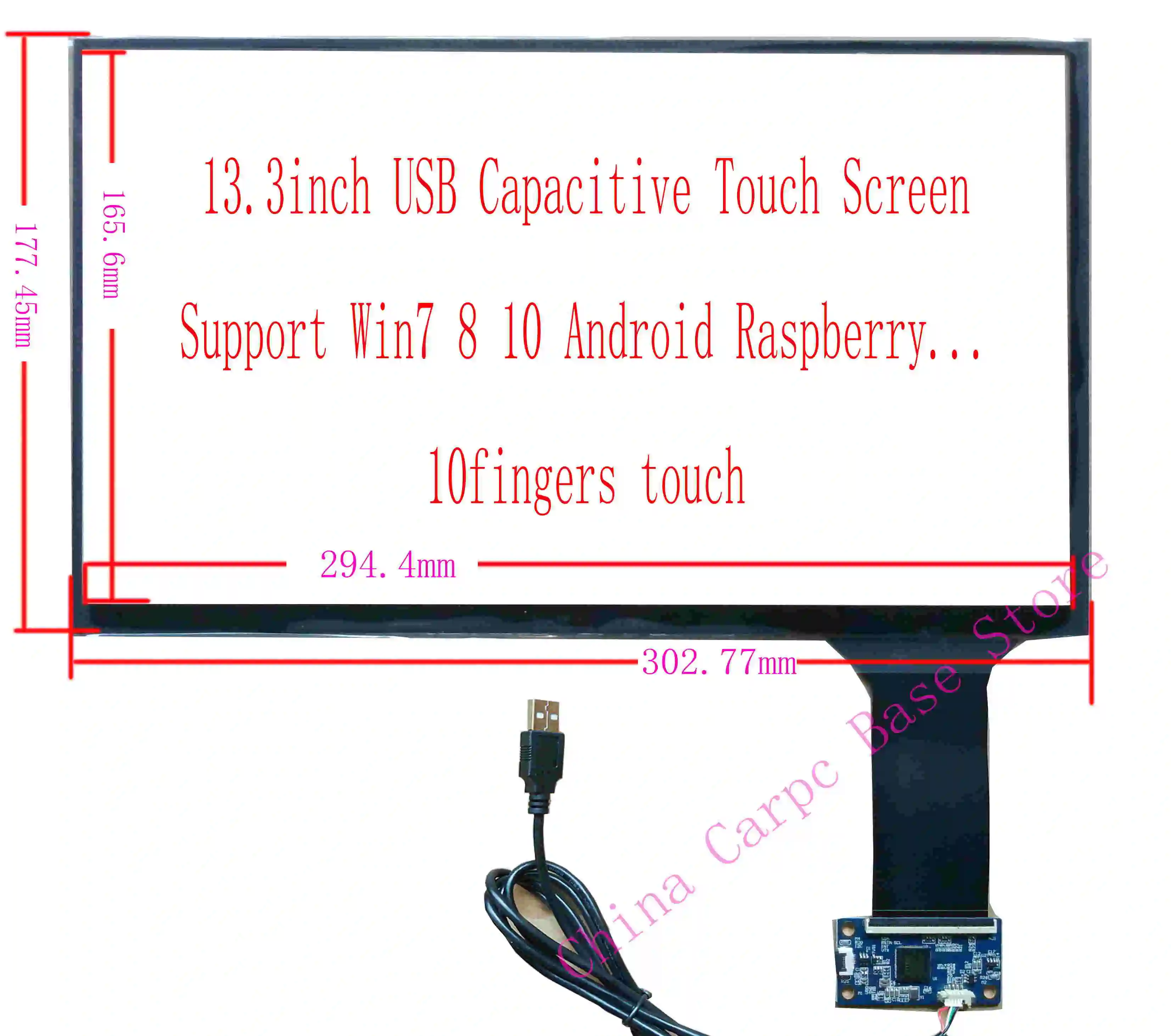 13.3 USB Touch 13,3 дюймовый USB емкостный сенсорный экран 10 пальцев Сенсорный Raspberry Pi Win7 8 10 Linux - Цвет: 13.3 USB Touch