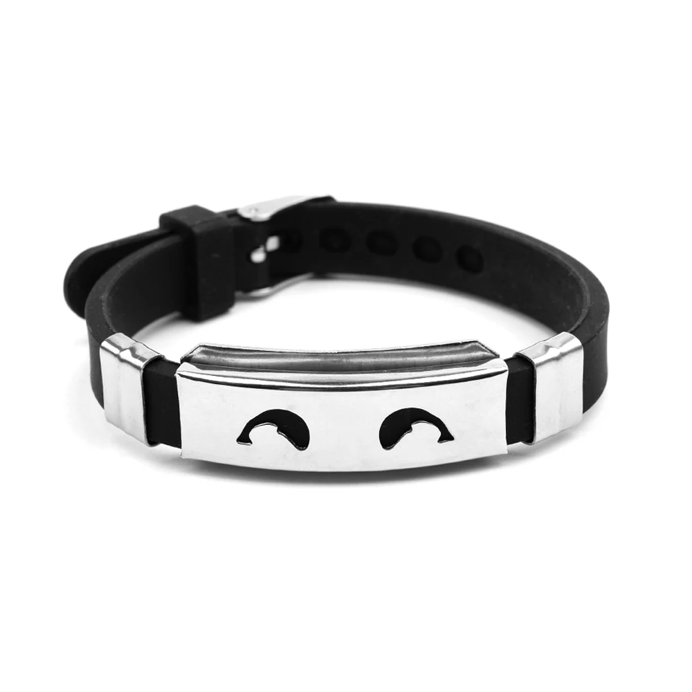 Новейшие браслеты из нержавеющей стали и силикона для женщин мужчин Модный