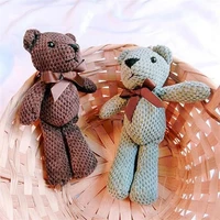 fashion 20cm teddy bear plush doll toy key chain woman bag charms keyring plush toy wedding trinket