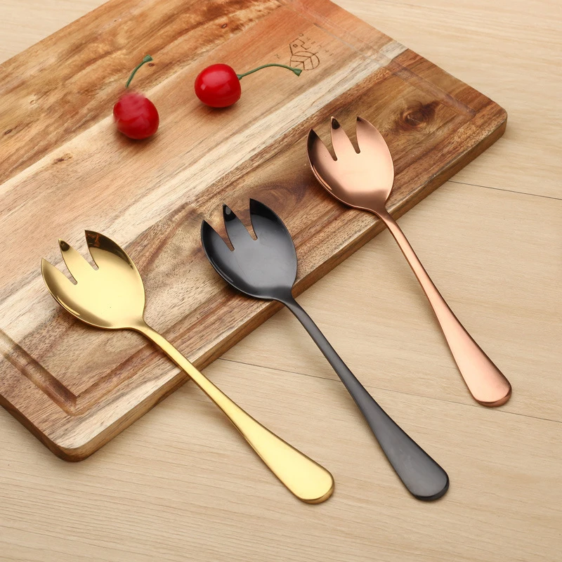 1 шт. столовая ложка из нержавеющей стали с титановым покрытием|salad spoon|stainless steel