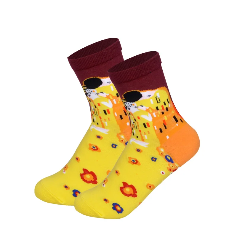 Хлопковые носки для женщин, Eur35-39, Harajuku, японский, корейский стиль, суши, фрукты, известный дизайн, 24 цвета - Цвет: Kiss
