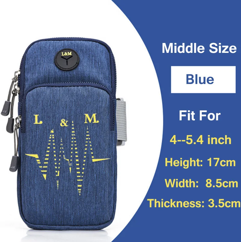 M size -- Blue Спортивный Чехол-держатель для телефона для iphone X, Xiaomi, huawei, универсальный чехол для мобильного телефона Wiko, Doogee, samsung, чехол для телефона - Цвет: M size -- Blue