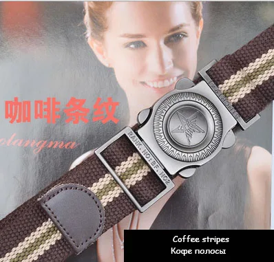 Coffee strips SupSindy брезентовый мужской ремень с быстроразъемной металлической пряжкой военный ремень армейские тактические ремни для мужчин Высокое качество мужской ремень армейский зеленый - Цвет: Coffee strips