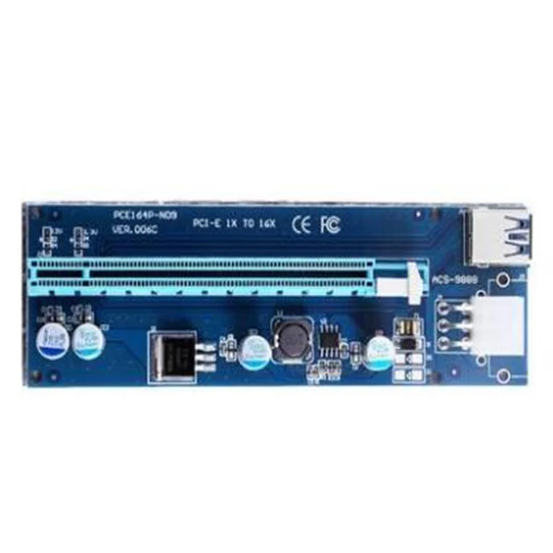 Pico PSU VER006 PCI-E Riser Card PCIE 1X 16X Удлинительный адаптер 60 см USB 3 0 кабель SATA 4Pin Molex Power для