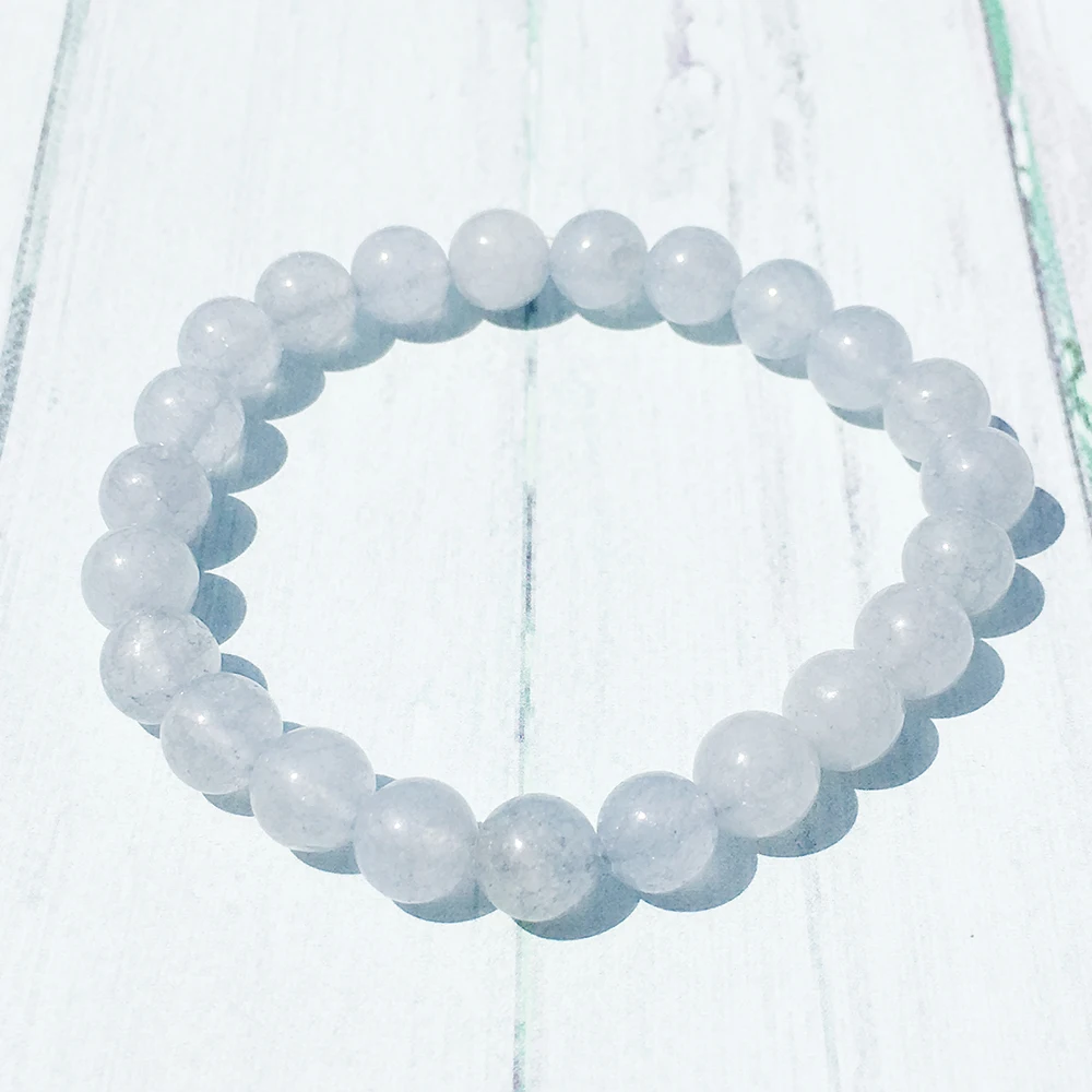Ruberthen A Grand Aqua marine Gem Stone Bracelet Protection Communication Yoga Meditation Wrist Mala Divine Jewelry | Украшения и