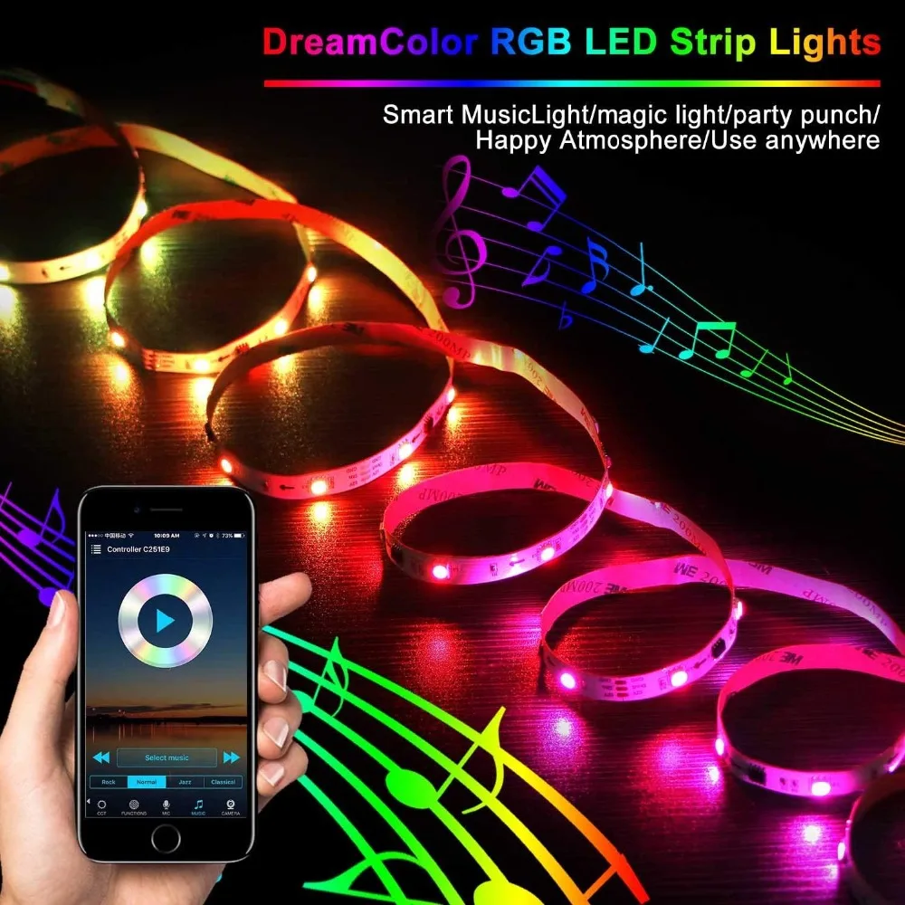 Светодиодная лента 5 В, 12 В, 24 В, Wi-Fi, RGB, RGBW, контроллер,  приложение для Android, IOS, Bluetooth, совместим с Magic Home,  ИК-управление для светодиодной ленты rgb cct | AliExpress