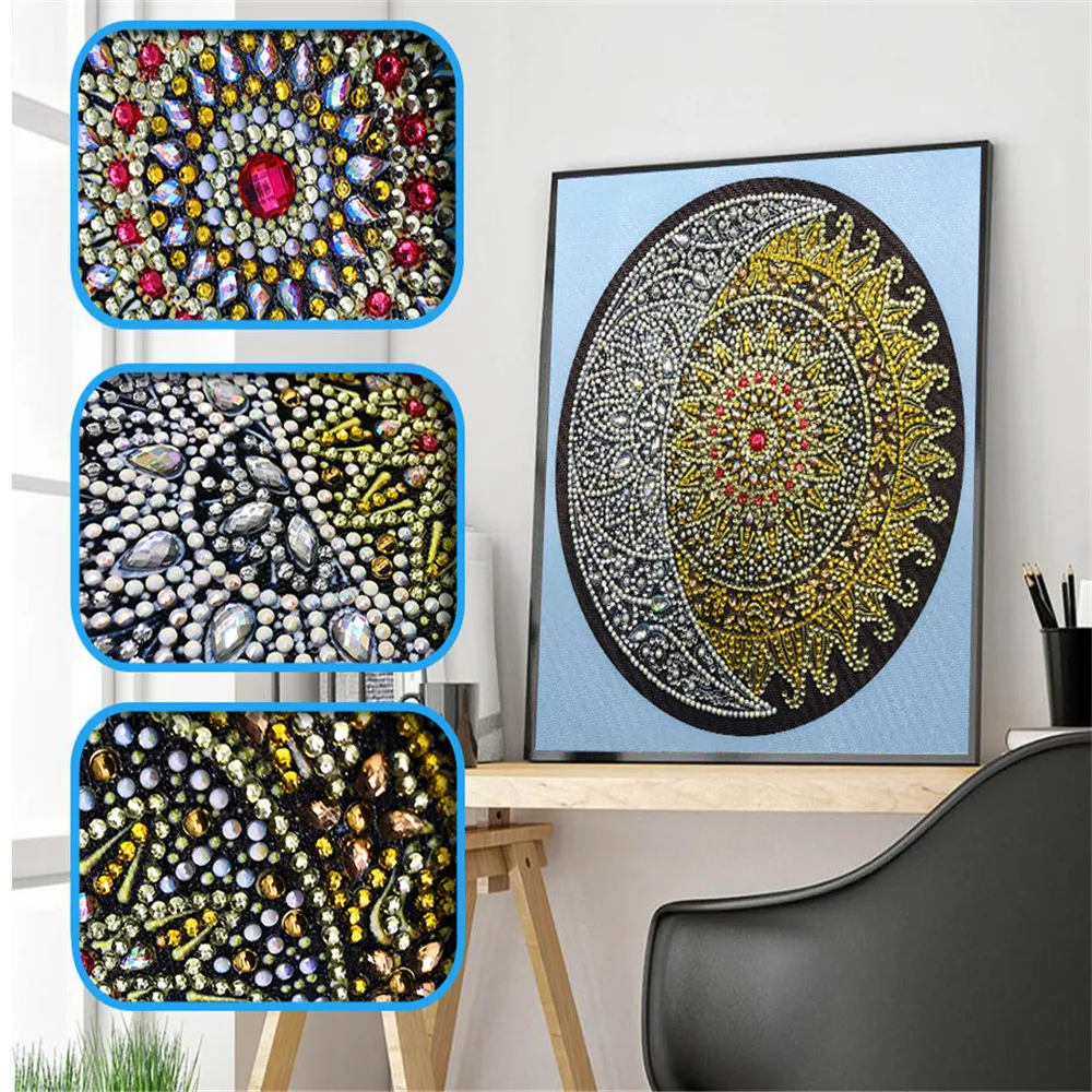 Special Shape Diamond Painting Mandala Flower Modern Pattern DIY 5D Part Drill Cross Stitch Kit Crystal Art