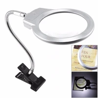 new 2 5x 5x abs metal clip on adjustable magnifier with led light and antiskid clip for jewel repair
