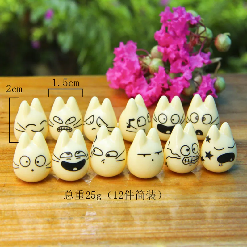 12PSC Мультфильм фигурки игрушка модель мини милый эмотикон новая Миядзаки Тоторо