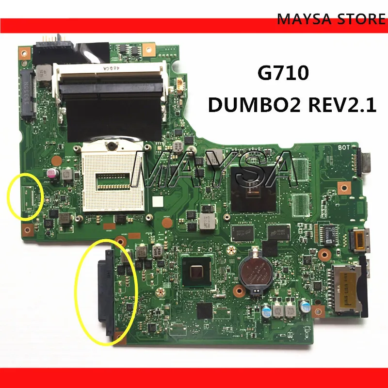 DUMBO2 основная плата REV: 2,1 rPGA947 подходит для lenovo G710 ноутбук ПК ноутбук материнская плата, графический чип N15V-GM-B-A2 2GB GT820M