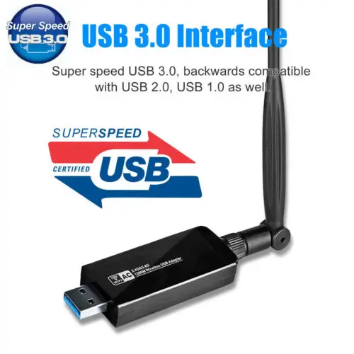 1200 Мбит/с двухдиапазонный 2 4 ГГц 5 беспроводной USB 3 0 WiFi адаптер 802.11AC w/антенна LAN 3C14