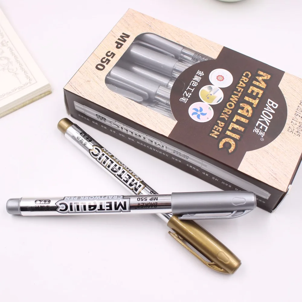 Шт. 1 шт. Краска Ручка металлический цвет водостойкая Перманентная ручка