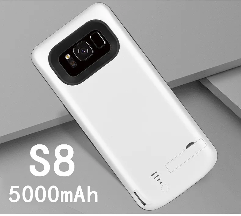 S8-White Тонкий ударопрочный чехол для зарядки аккумулятора 6500 мАч для samsung Galaxy S8 S9 Plus Note 8 Внешний перезаряжаемый внешний аккумулятор - Цвет: S8-White