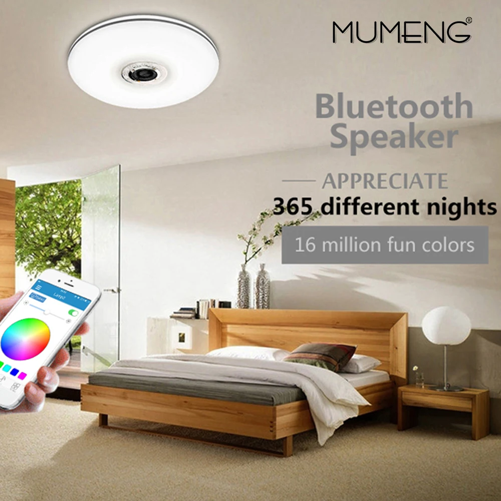 Mumeng светодиодный потолочный светильник 32 Вт для гостиной музыкальная лампа Bluetooth