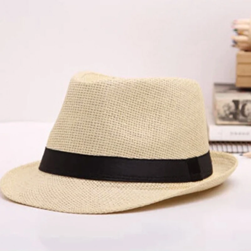 Summer Jazz Straw Hat Women Men Panama Cowboy Trilby Visor Cap Male British Gangster Caps Female Beach Sun Hats CP0190 | Аксессуары для