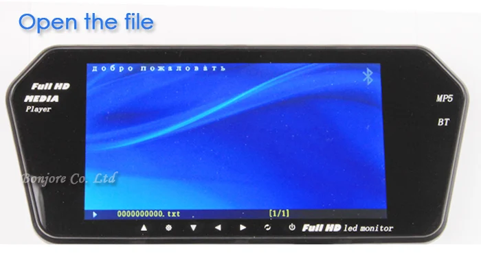 Koorinwoo Высокое разрешение 1024x600 TFT lcd 7 дюймов Парковка Обратный автомобильный монитор зеркало цифровой TF USB слот Bluetooth MP5 для автомобиля