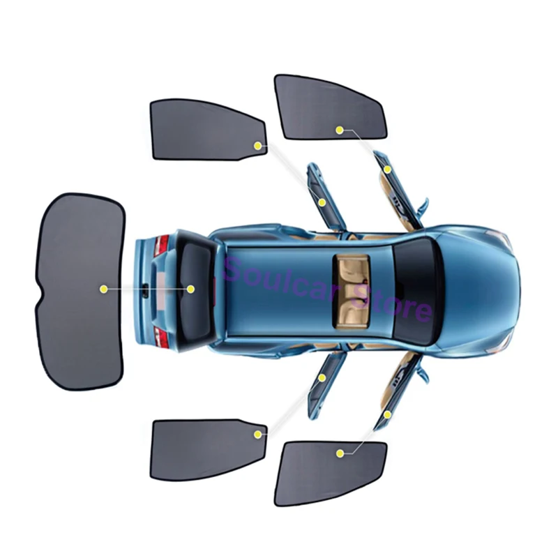 Для HONDA CRV HRV VEZEL URV AVANCIER ODYSSEY JAZZ FIT CITY ACCORD CIVIC магнитный автомобильный солнцезащитный козырек от солнца для двери автомобиля - Color: 5 pcs