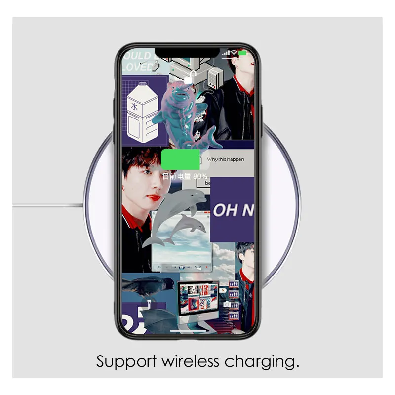 Jungkook Kpop коллажи модная эстетика закаленное стекло Мягкий силикон 1 + 7 Coque для Oneplus 6