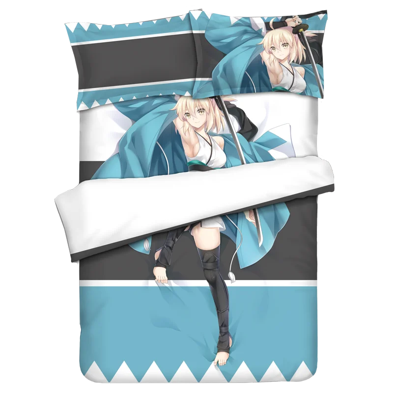 

Japanese Anime Fate Okita Souji Saber Bedding Sheet Bedding Sets Bed cover Pillow Case 4PCS