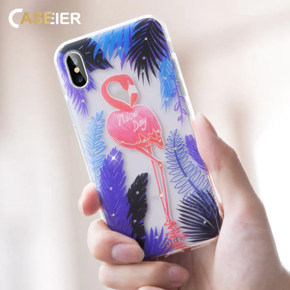 CASEIER Case For iPhone X XS 8 7 Plus Rhinestone Silicone Phone Funda Couque 6 6s 5 5s SE Cover |