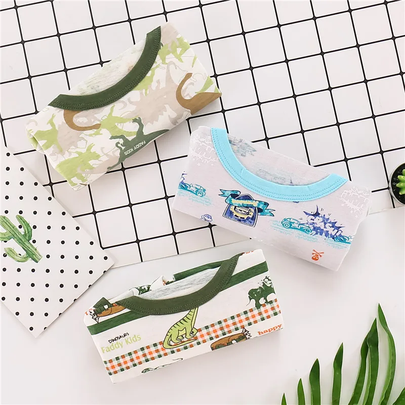 Летний детский жилет из 100% хлопка футболки для мальчиков с динозавром 3 шт./компл.