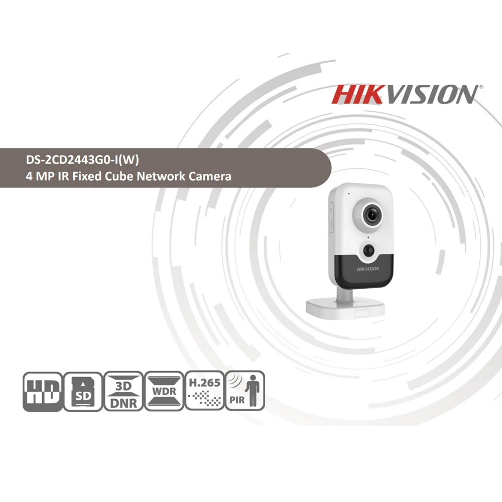 Hikvision DS 2CD2443G0 IW Wi Fi камера видеонаблюдения 4MP ИК фиксированный куб Беспроводная ip