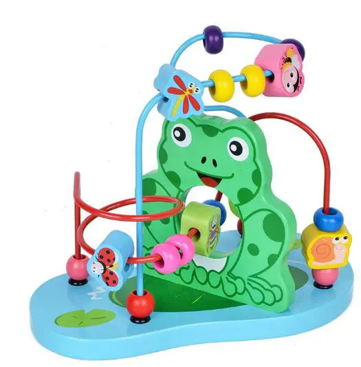 

Wooden puzzle animal beads beaded, animal early education puzzle building blocks children's toys